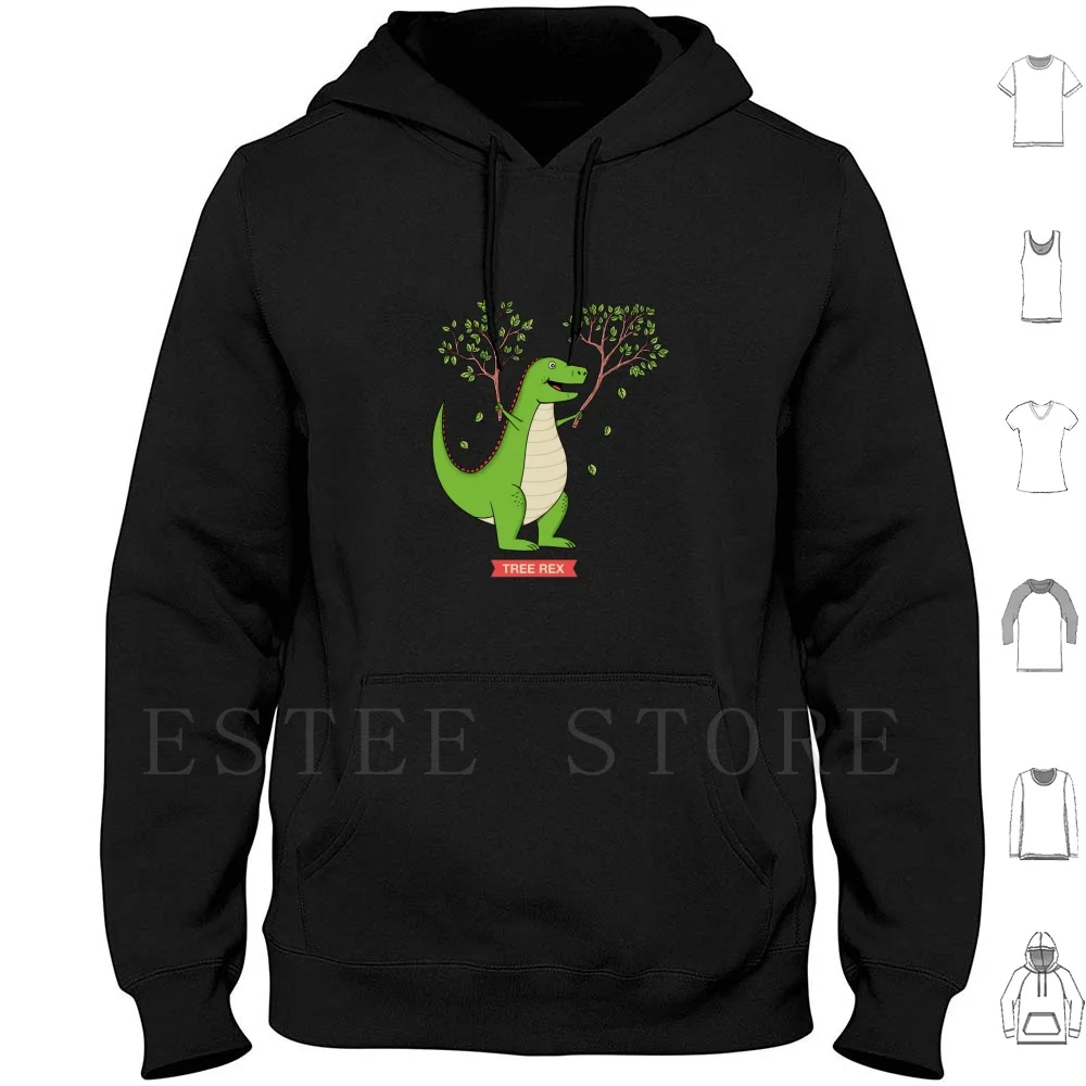 Tree Rex Hoodie Long Sleeve T Rex Dinosaur Tea Fun Funny Humor Kid Children Dinosaurs Ingles Cup Prehistoric Dino Trex