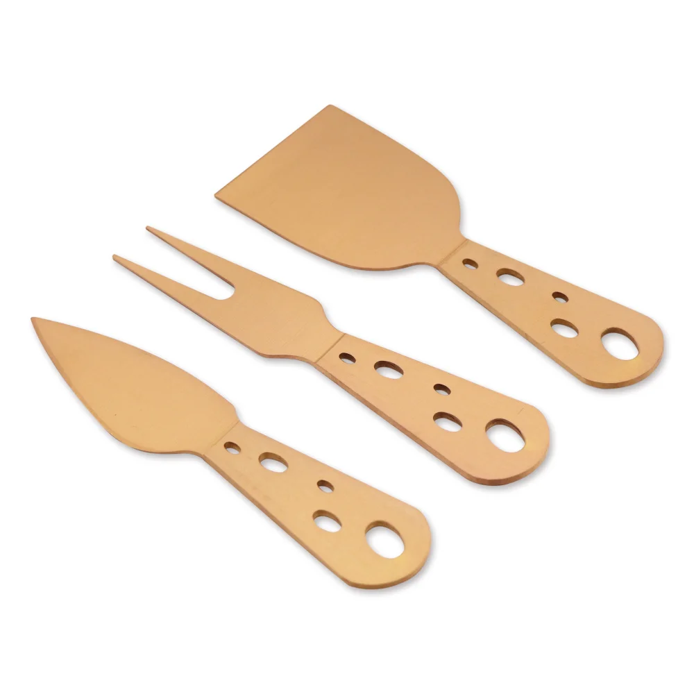 

Jaswehome New Arrival 3-Piece Stainless Steel Cheese Knife Set Cheese Knives Collection Cheese Cutter Slicer Butter