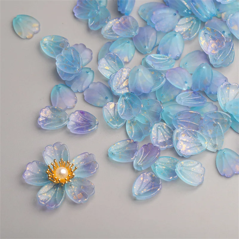 20pcs 12x15mm Flower Petal Shape Crystal Lampwork Glass Loose Top Drilled Pendants Beads lot for Jewelry Making Findings DIY
