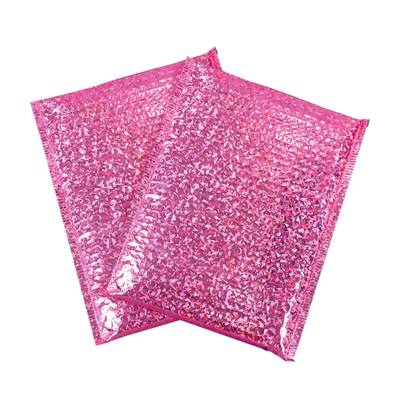 

50pcs Holographic Metallic Poly Bubble Mailer Glamour Shades Foil Cushion Wedding bags Padded Shipping Packaging Envelopes Gifts