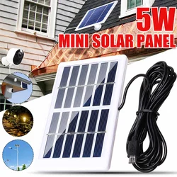 5W Waterproof Solar Panel Outdoor Solar Power Panel Charger With 3m/10Ft 6V Micro USB Charging Cable