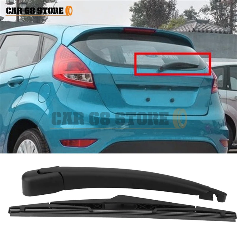 

2 Pcs Car Rear Windshield Windscreen Wiper Arm & Blade Set ABS Metal Durable Auto Parts For Ford Fiesta MK6 MK7 ST150 02-08