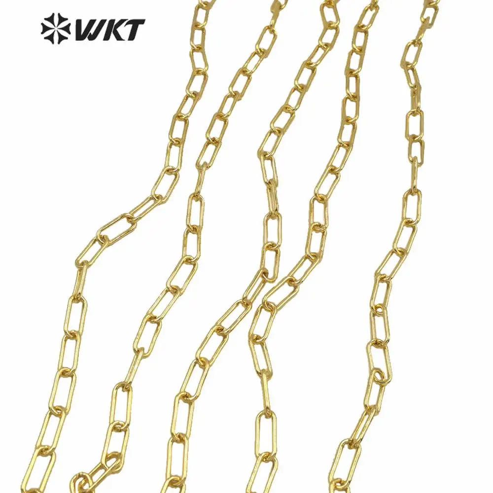 WT-BC149 WKT NEW Hot Sales Big Over Linked Chunky Chain Gold Electroplated Brass For Women Necklace Design Popular Punk Style