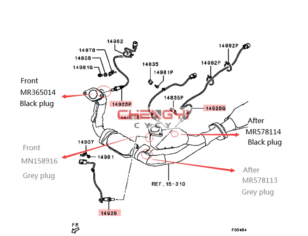 Engine Control Oxygen Sensor For Mitsubishi PAJERO MONTERO V73W V77W V87W V97W MN158916 MD365014 MR578114 MR578113