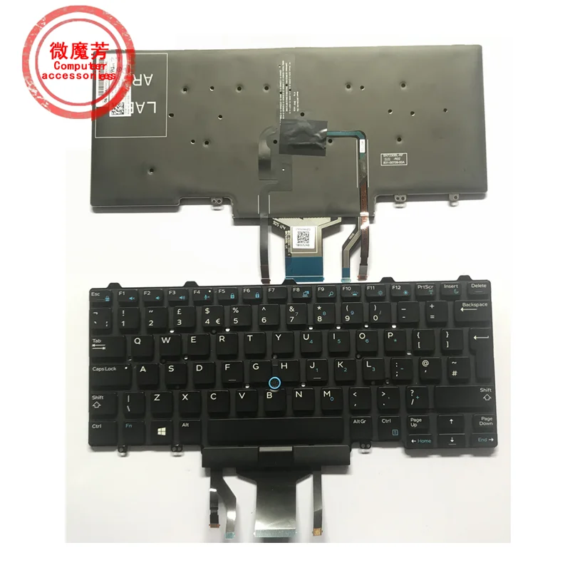 UK Laptop Keyboard For Dell Latitude E5450 E5470 E7450 E7470 Backlit