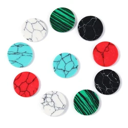 30/20/10pcs/bag Natural Stone 6-22mm Round Flat Strips Turquoise Malachite Spacers For DIY Jewelry Making Bracelet Accessories