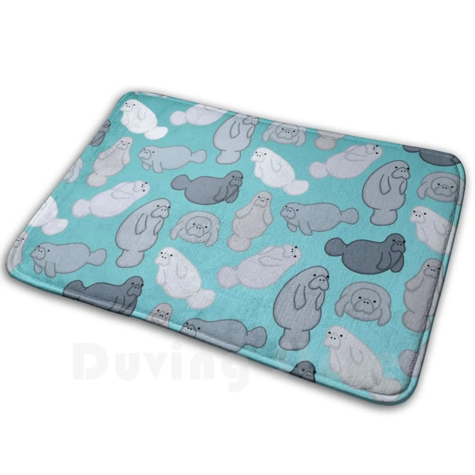 Manafree Mat Rug Carpet Anti-Slip Floor Mats Bedroom Manatee Ocean Animal Animals Manatees Fish Sea Life Nature Dugong Dugongs