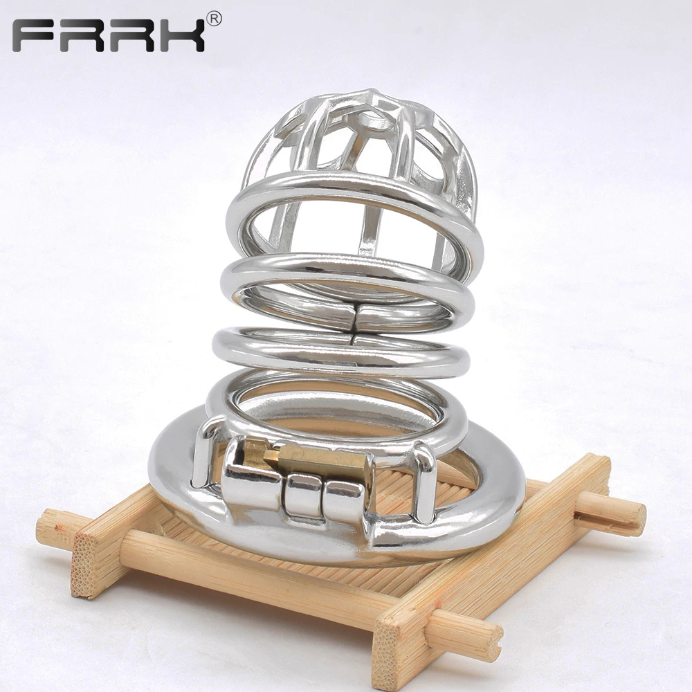 FRRK Comfy Stunning Chastity Cage Metal Male Bondage Device for Men Cock-Lock BDSM Adult 18 Fetish Sex Toys