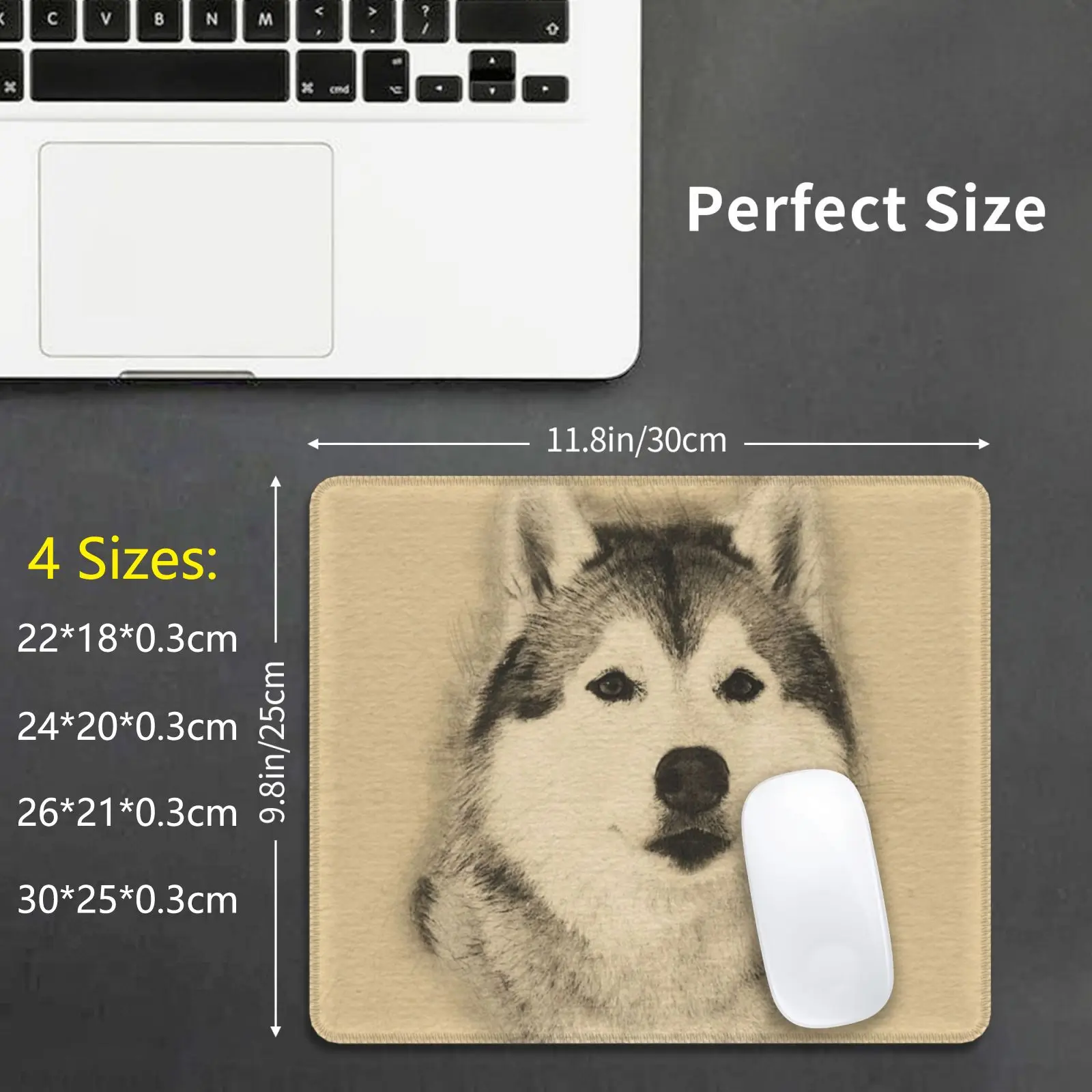 Siberian Husky Mouse Pad DIY Print Cushion Siberian Husky Husky Sled Dog Malamute Chuksha Siberian Dog Husky