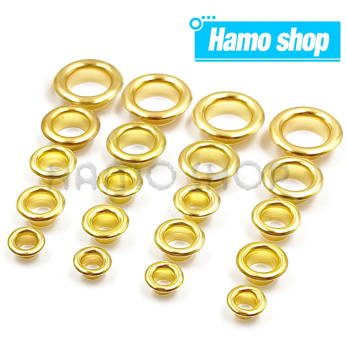 50Pcs Metal Eyelets Grommets Gold Color Hole Ring With Washer For Diy Leathercraft Clothes Shoes Cap Belt Bag Tags Accessories