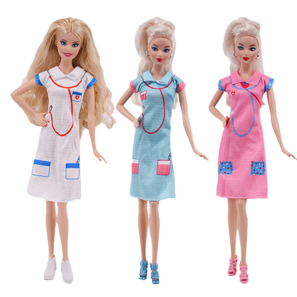 Ropa de Barbies para muñeca, disfraz de Doctor y enfermera, accesorios para Barbies de 11 pulgadas, 26-28 Cm, 3 piezas