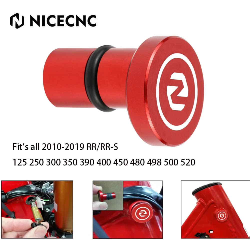 

For BETA RR RR-S RRS 125 250 300 350 400 450 480 498 500 520 2T 4T 2010-2019 2018 2017 2016 NICECNC Steering Lock Plug Cap Guard