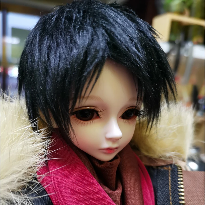 M1-1 children handmade toy 1/12 1/8 1/6 1/3 1/4 uncle Doll wig BJD/SD doll props Accessories  Black brown gray short hair 1pcs