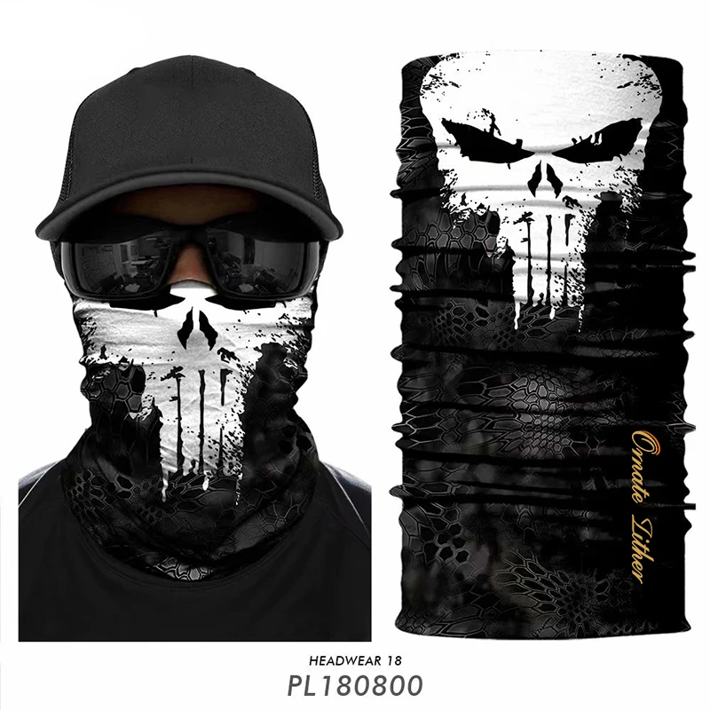 Punisher Half Mask Bandana Balaclava Venom Neck Gaiter Cycling Face Shield Hiking Scarf Ski Mask Headband Pasamontanas Women Men