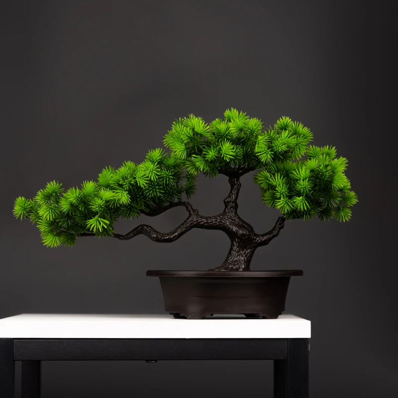 27cm Sztuczne rośliny sosnowe Bonsai Fałszywe ozdoby drzewne Plastikowe rośliny Symulacja krajobrazu Drzewo do dekoracji pulpitu w domu