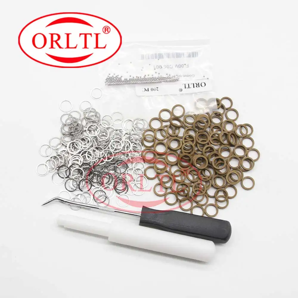 200 Pieces Sealing Ring F00VC99002 Steel Injector Balls F00VC05001 Repair Kits For Bosch 0445120007/0445120153/0445120067