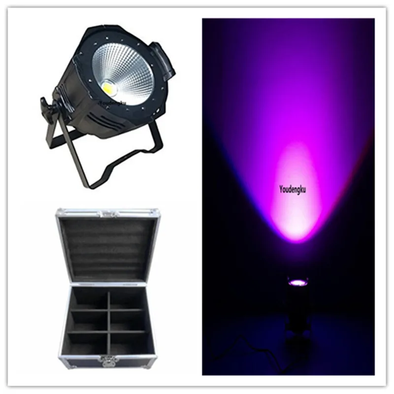 6 pieces with flightcase par led rgbwa uv Night club DJ light led par can COB 200w RGBWA UV 6in1 indoor par light