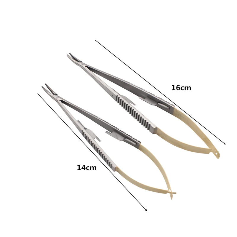 14/16Cm Castroviejo Needle Holder Straight/curved Orthodontic Implant Forceps with Lock Catch Dental Surgery Instruments