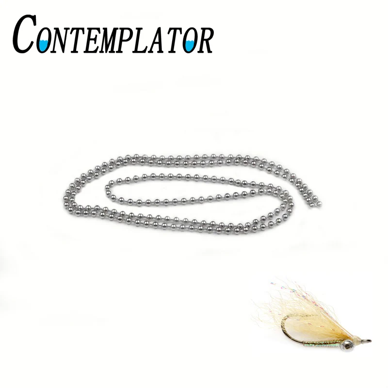 Yeux en chaîne de perles 1.5mm/2.0mm/2.4mm/3.0mm, accessoires pour banderoles, sangliers, nymphe, yeux faciles à faire, en métal, lustre, attache de mouche
