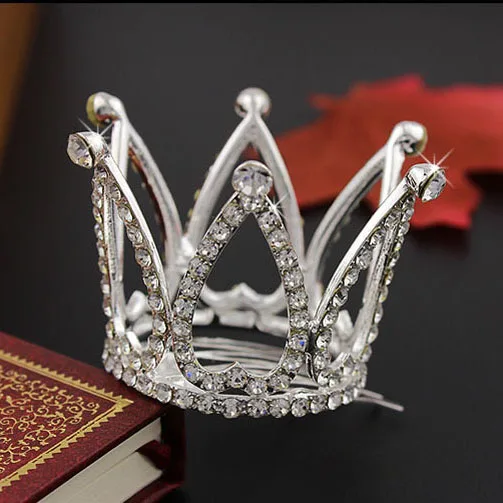 Small Girls Crown Tiara Hair Combs Clear Stone Crystal Mini Tiara Hair Accessories Jewelry