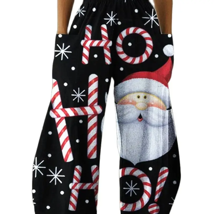 

Christmas Print Sweatpant for Women 2021 Elastic waist loose Casual Women's Pants Autumn Winte