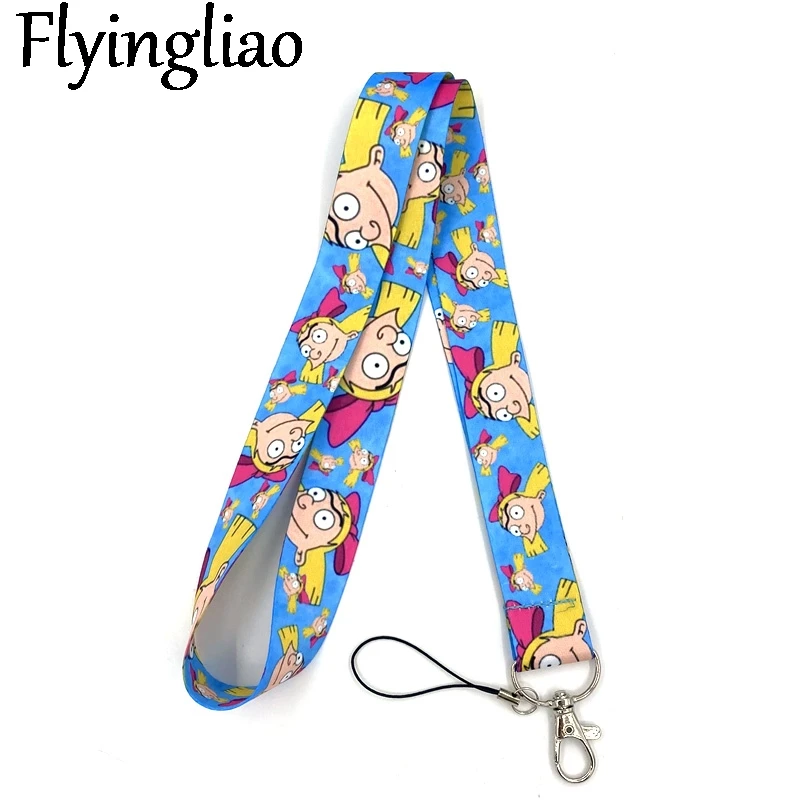 Funny Girl Cartoon Characters Neck Strap Lanyards ID badge card holder keychain Mobile Phone Strap Gift Ribbon webbing necklace