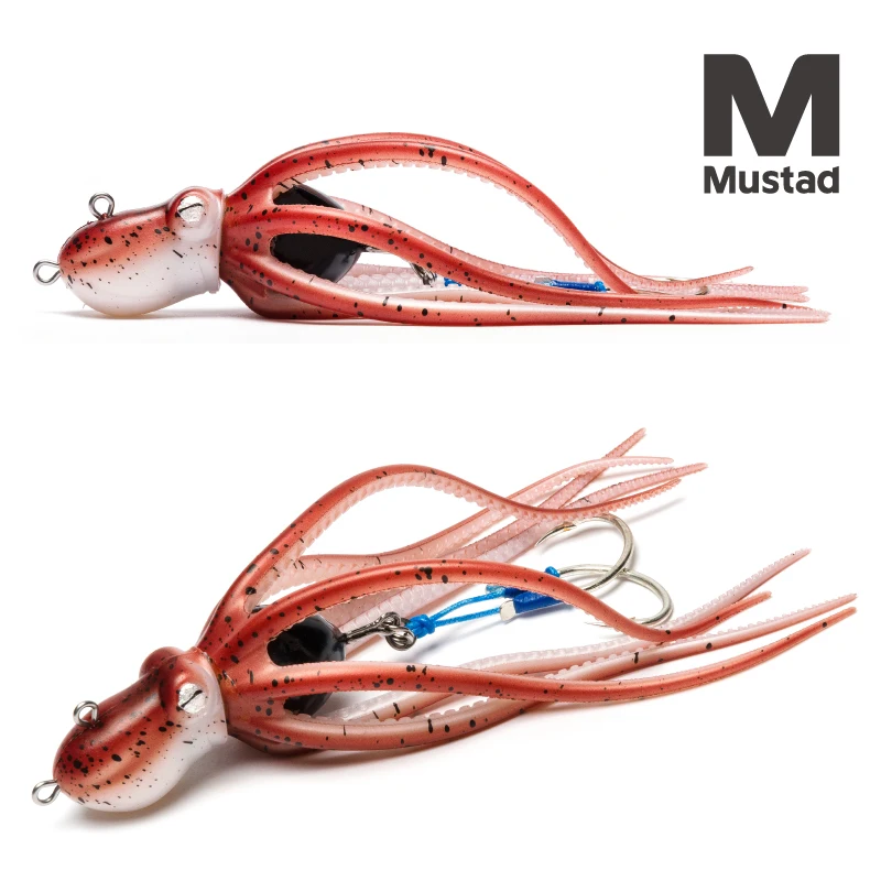 

Живая приманка MUSTAD Octopus, 120 г, 150 г, 200 г, 230 г, 260 г с вспомогательными крючками, приманка для медленного троллинга, Мягкая приманка для кальмаров, каракатицы