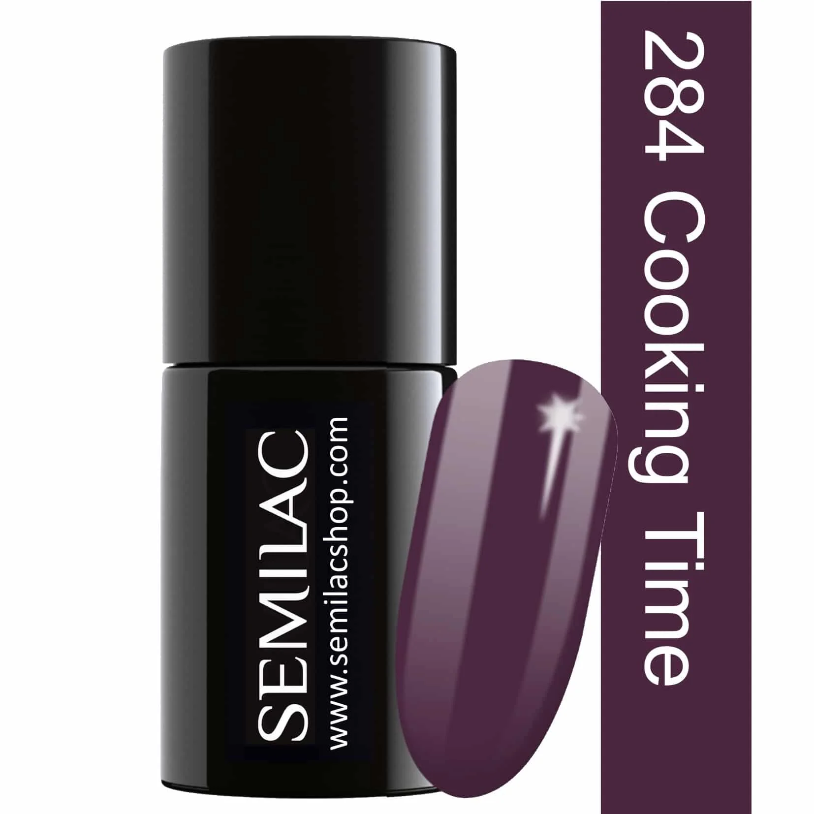 Semilac Cooking Time 284 semi-permanent coverage, UV hybrid nail polish texture Gel