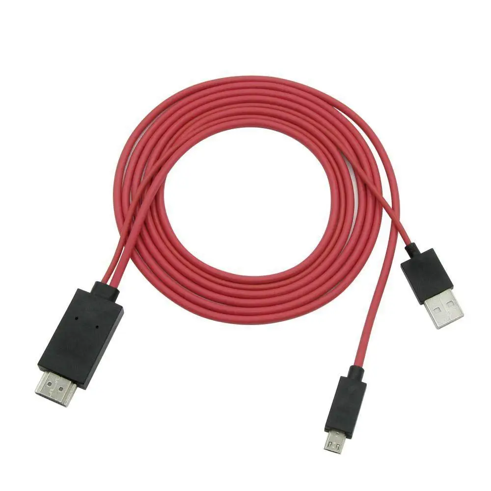 6.5 Feet MHL Micro-USB to H&DMI-Adapter Converter Cable 1080P HDTV for Android Devices Samsung Galaxy S3 S4 S5 Note 3 Note 2 No