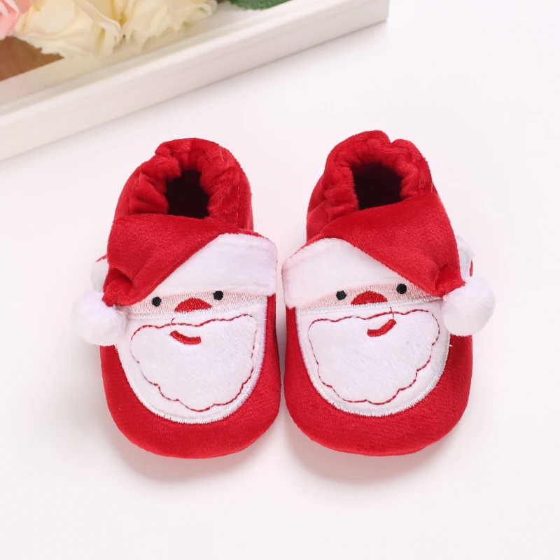 Christmas Warm Soft Shoes Baby Toddler First Walkers Winter Baby Boys Girls Shoes Xmas Cosplay Cute Cartoon Kids Animal Shoes