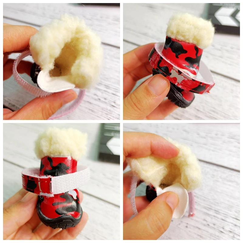 Camouflage Pet Dog Shoes Waterproof Thicken Snow Winter Fashion 4pcs/set Puppy Small Animal Chihuahua Cat Paw Care Boots Product