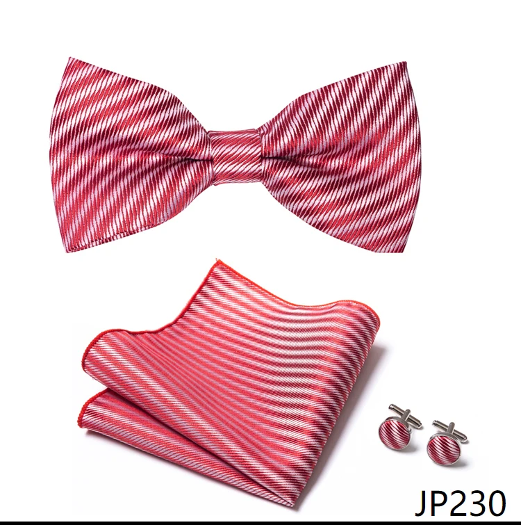 Great Quality Silver Office Butterfly Hanky Cufflink Set Bowtie For Men Geometric Hombre Formal Clothing