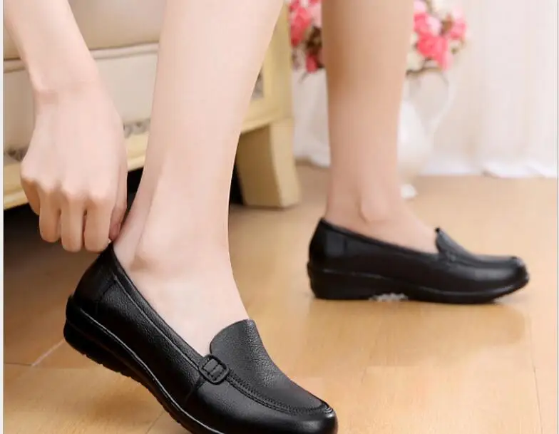 Classic new Women Flats Platform Loafers Ladies Elegant Genuine Leather Shoes Woman Autumn Slip On Casual Women's Shoes Large