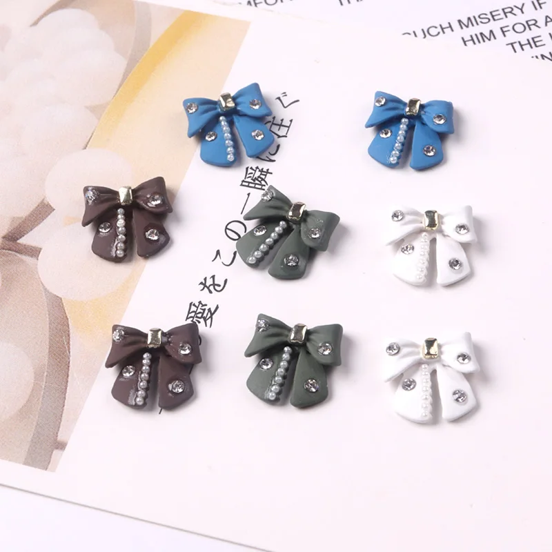 TSZS 2022 New Bow Pearl Bow Decoration Diamond Jewelry lega Nail Art accessori