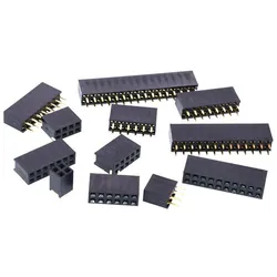 PCB 스트립 커넥터 2.54 암 헤더 소켓, 더블 로우 스트레이트 니들, 2.54mm, 2X2, 3, 4, 5, 6, 8, 10, 12, 13, 15, 20/40 핀, 10 개