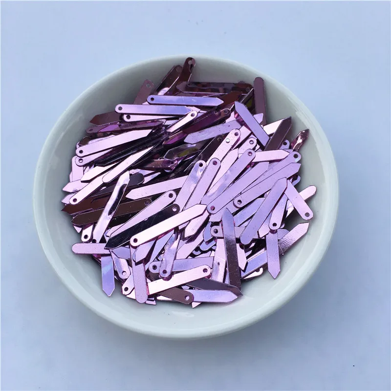 100Pcs/Pack 3*20mm Rectangle Bar Arrow Tip Sequins PVC Paillettes Sewing Wedding Craft DIY Lentejuelas Garment Accessories