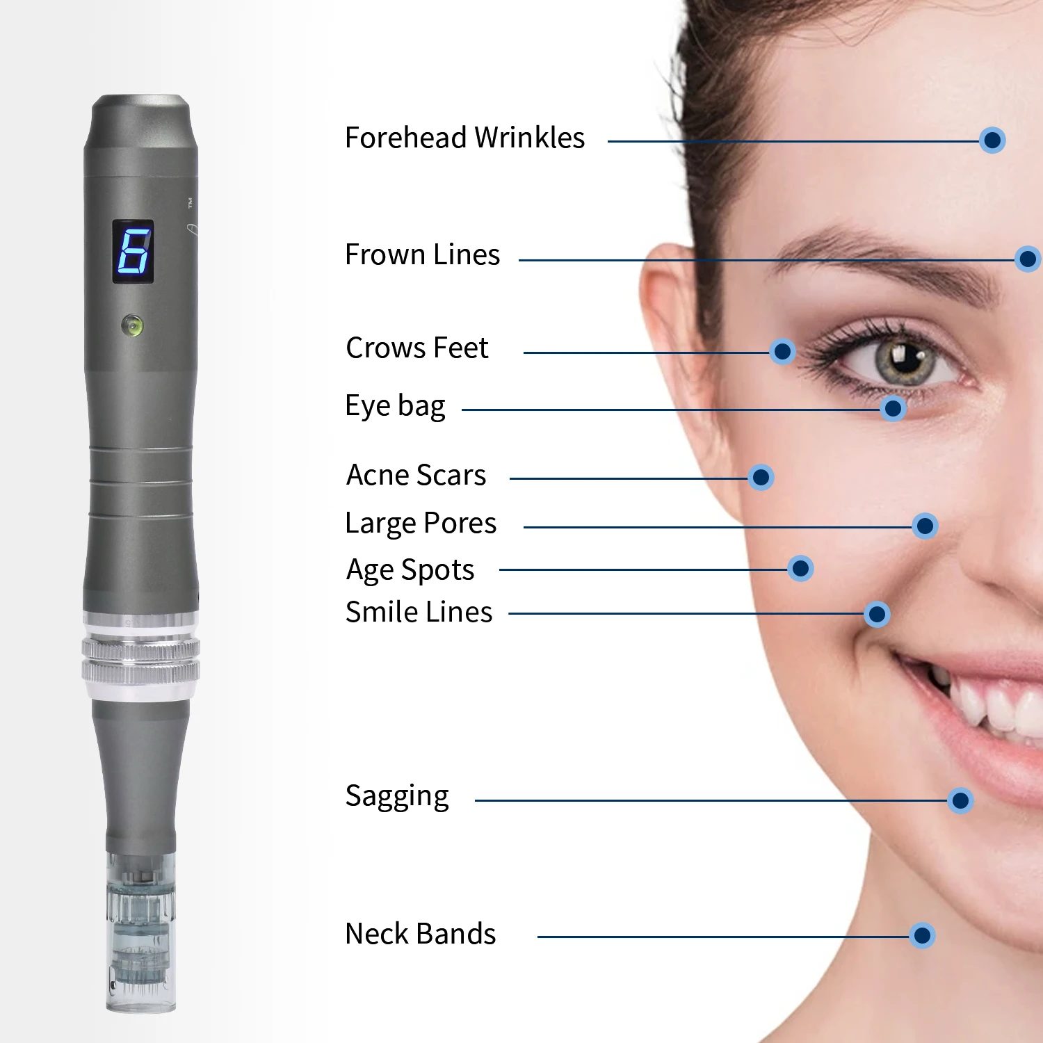 Dr. Pen Ultima M8 Derma Pen avec 2 aiguilles, professionnel, sans fil, Microneedling, soins du visage, machine de beauté, outil de tatouage