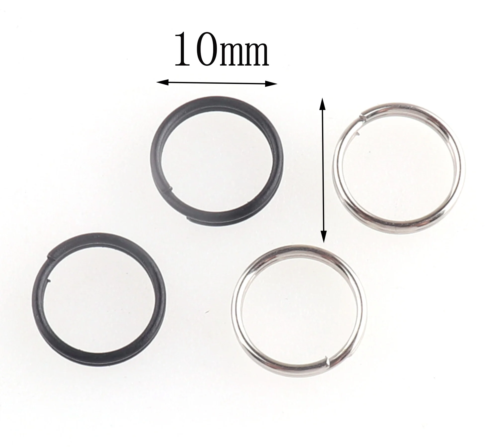 20pcs 10mm Jump Ring Silver/Black Key Ring Key Chain Replacement DIY accessories Jewelry Purse Handbag Bag Making Hardware