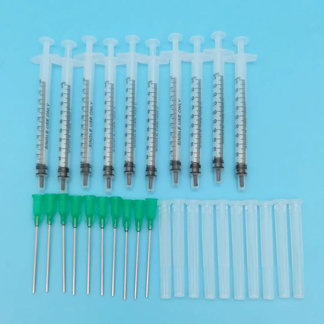 Seringues à aiguille émoussée de 1ml, 10 pièces, 18Ga, 1.5 pouces, aiguille  à pointe émoussée et Kit de capuchon de protection pour mélanger de  nombreux liquides