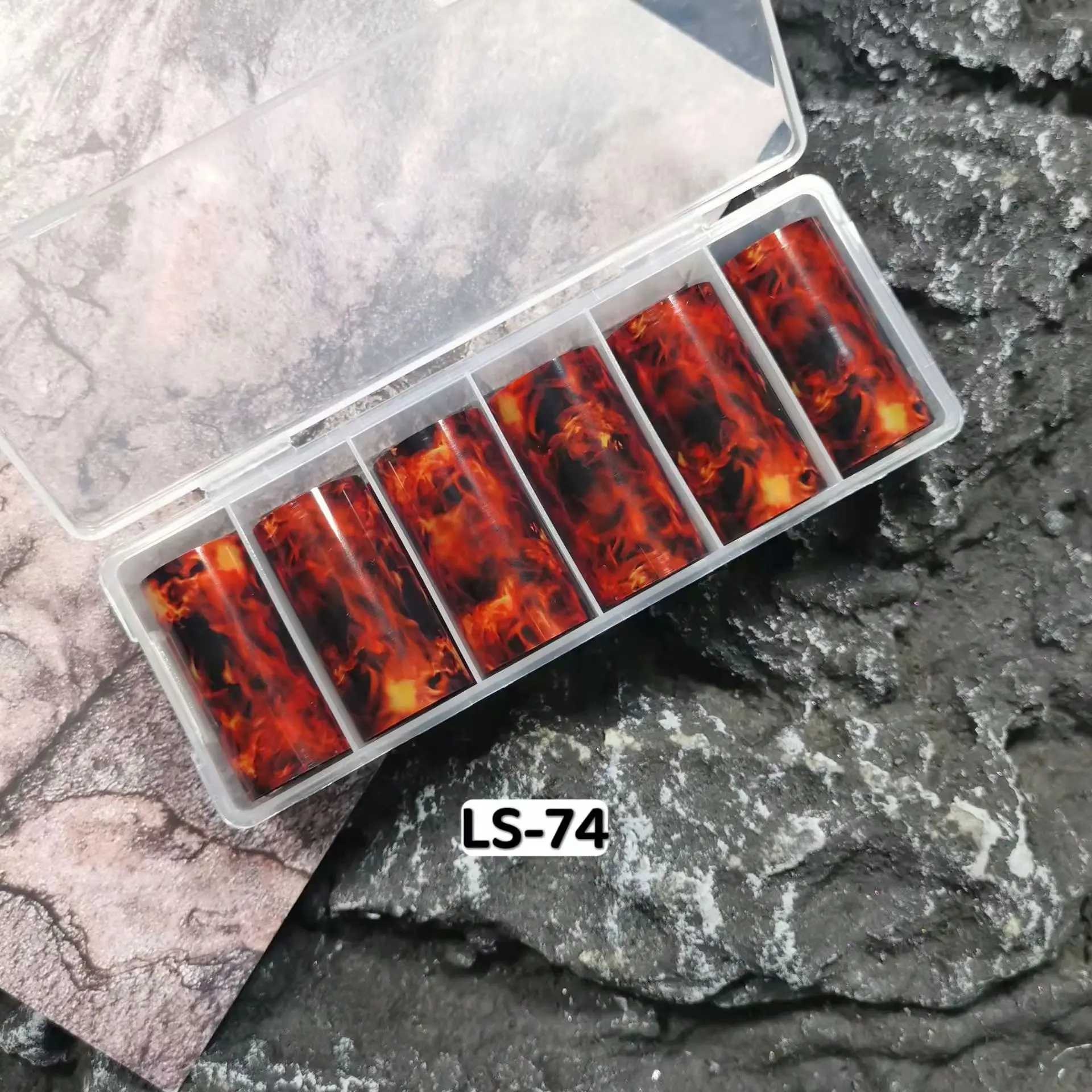 6 لفات من رقائق الأظافر لهب لنقل الورق ملصقات الفهد على شكل رقعة الشطرنج أظافر لاصقة يلتف مدقق النار مسمار الفن زينة