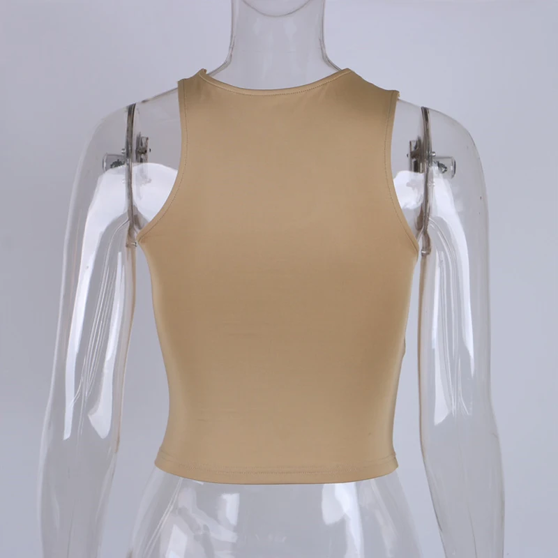 Cut Out Sexy Crop Off Schulter Solide Dünne Sport Kurze Tops Frauen Tank Unregelmäßigen Sommer Rohr Tops – Detail 19