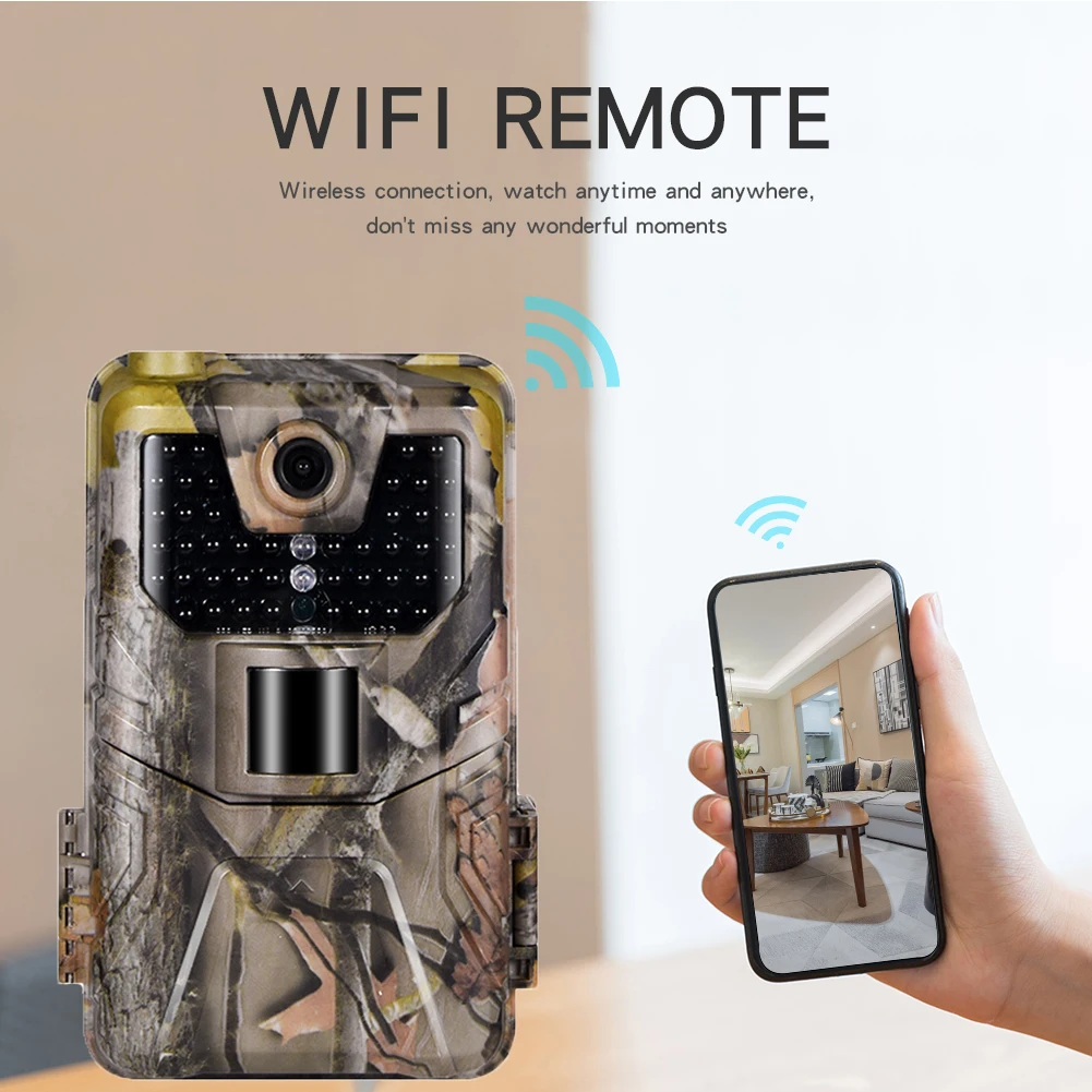 WIFI900 4k WLAN-Jagdkameras 940nm APP-Überwachung Drahtlose Bluetooth-Steuerung Nachtsicht Wildtier-Fotofallen-Kamera – Detail 5