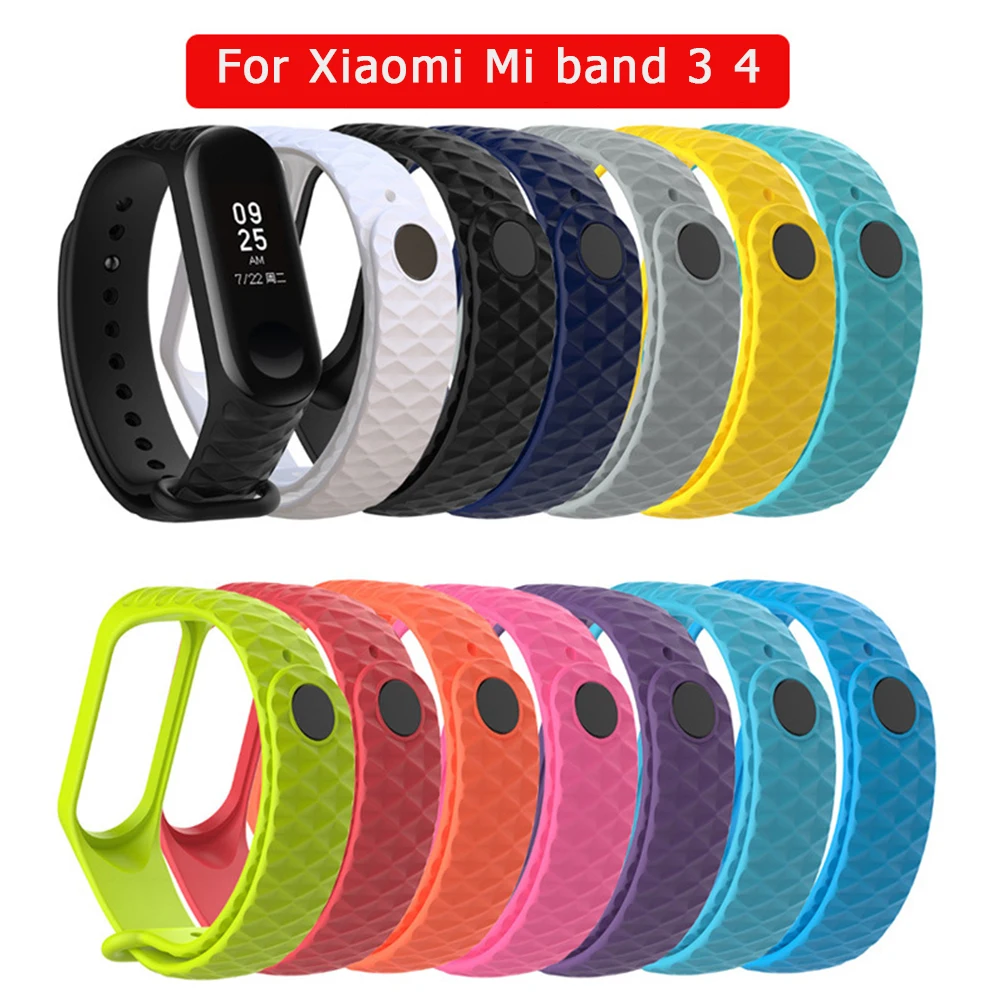 

Ремешок силиконовый для Xiaomi Mi Band 3 4, браслет для смарт-часов Miband band3 band4