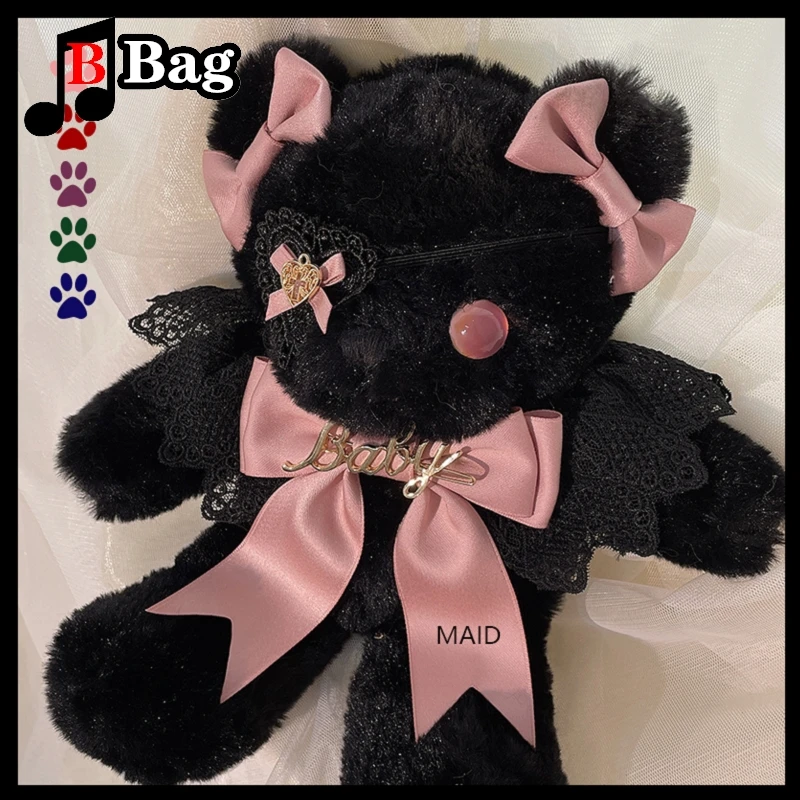 Women princess sweet lolita bag Plush messenger bag  gentle girl JK Handbag shoulder bag female Bear bag Gothic doll Lolita Bag