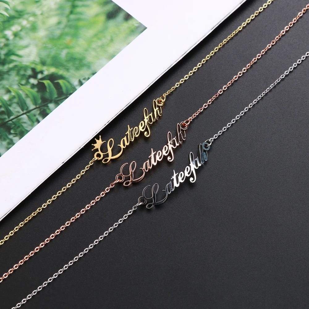 

Lateefah Personality Custom Name Women Anklet Bracelet Foot Jewelry Stainless Steel Handmade Letter Chain Anklets Birthday Gift