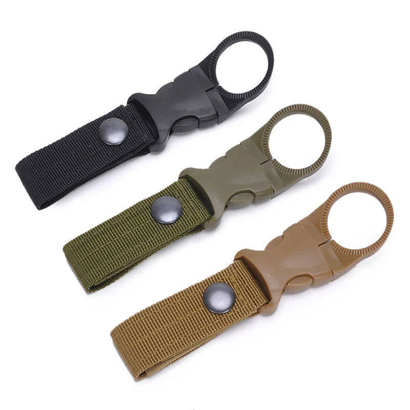 Outdoor Multi-functional Military Fan Key Chain Tactical Chain Mountaineering Kettle Chain Nylon Ribbon Buckle