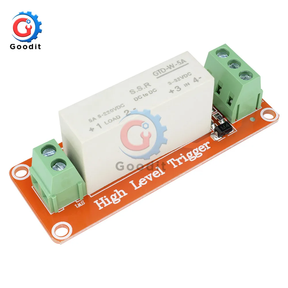 3-32V 1 Channel Relay Module SSR Solid State Relay High Level Trigger 5A For Arduino R3 Relay Module interface Board