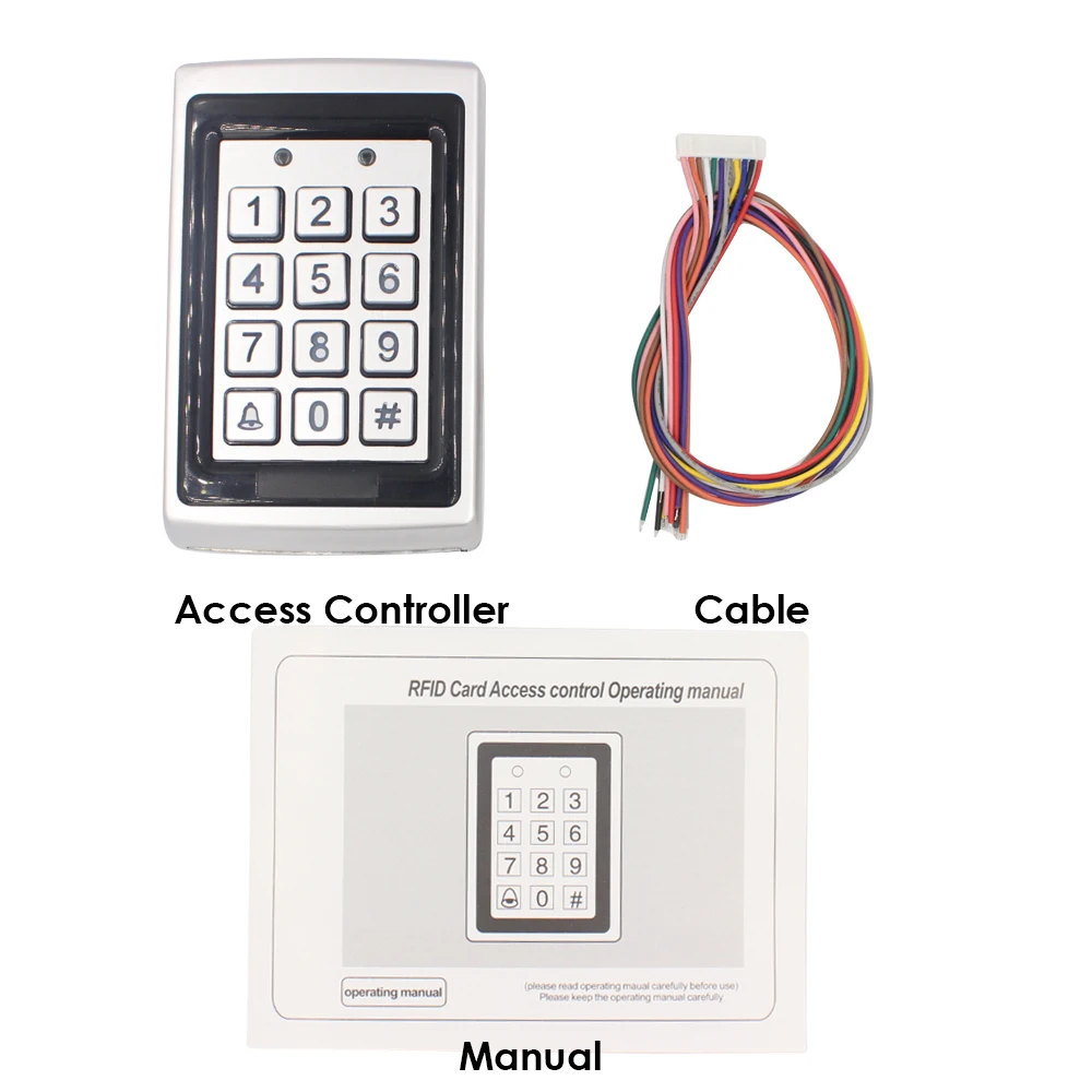 1000user RFID Metal Keypad with Cover Access Control suit applicable Most Door 125kHz Card Reader Keyboard Access Control System