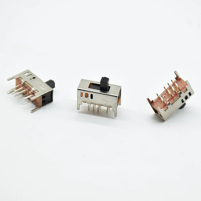 10pcs 5mm DC 50V 0.3A straight plug toggle switch third gear 8-foot dial handle height 5mm Mini Slide Switch for Small DIY Power