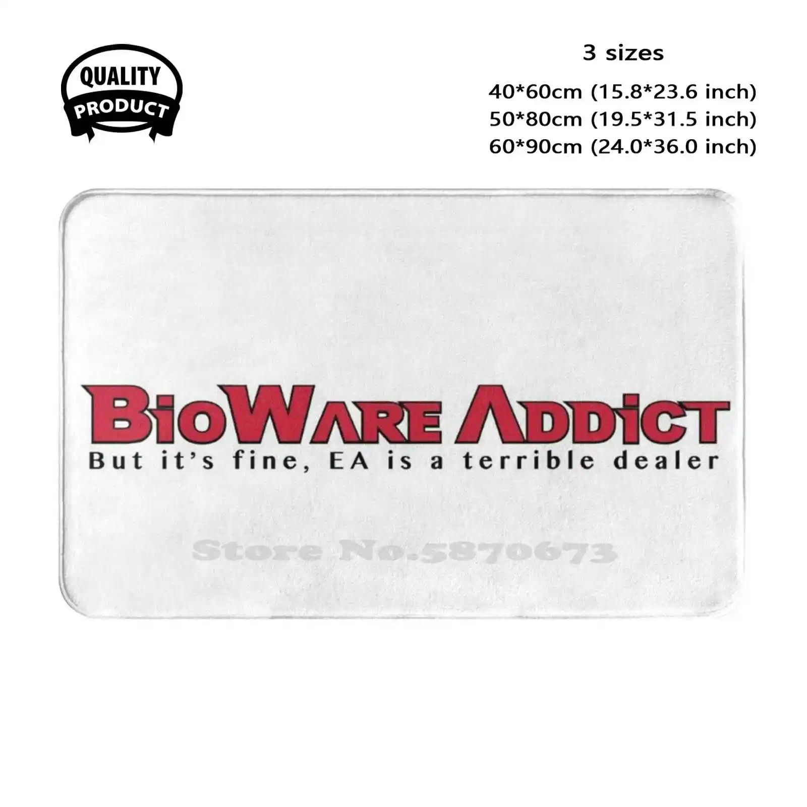 Bioware Addict Soft Cushion Home Carpet Door Mat Car Rug Bioware Video Games Gaming Ea Dragon Age Mass Effect Anthem Funny Gamer